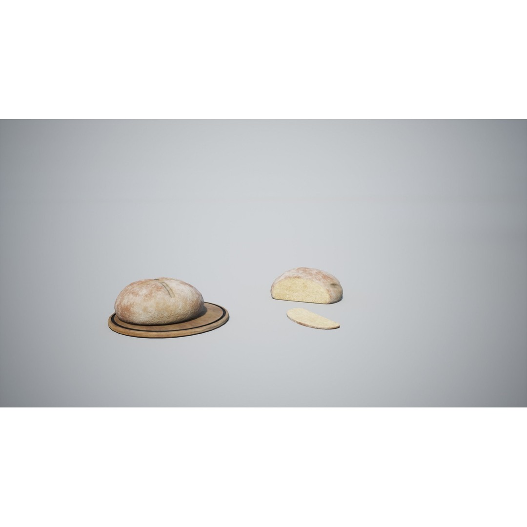 Bread 3D Model – Low Poly Game Asset with PBR Textures, FBX - View 11