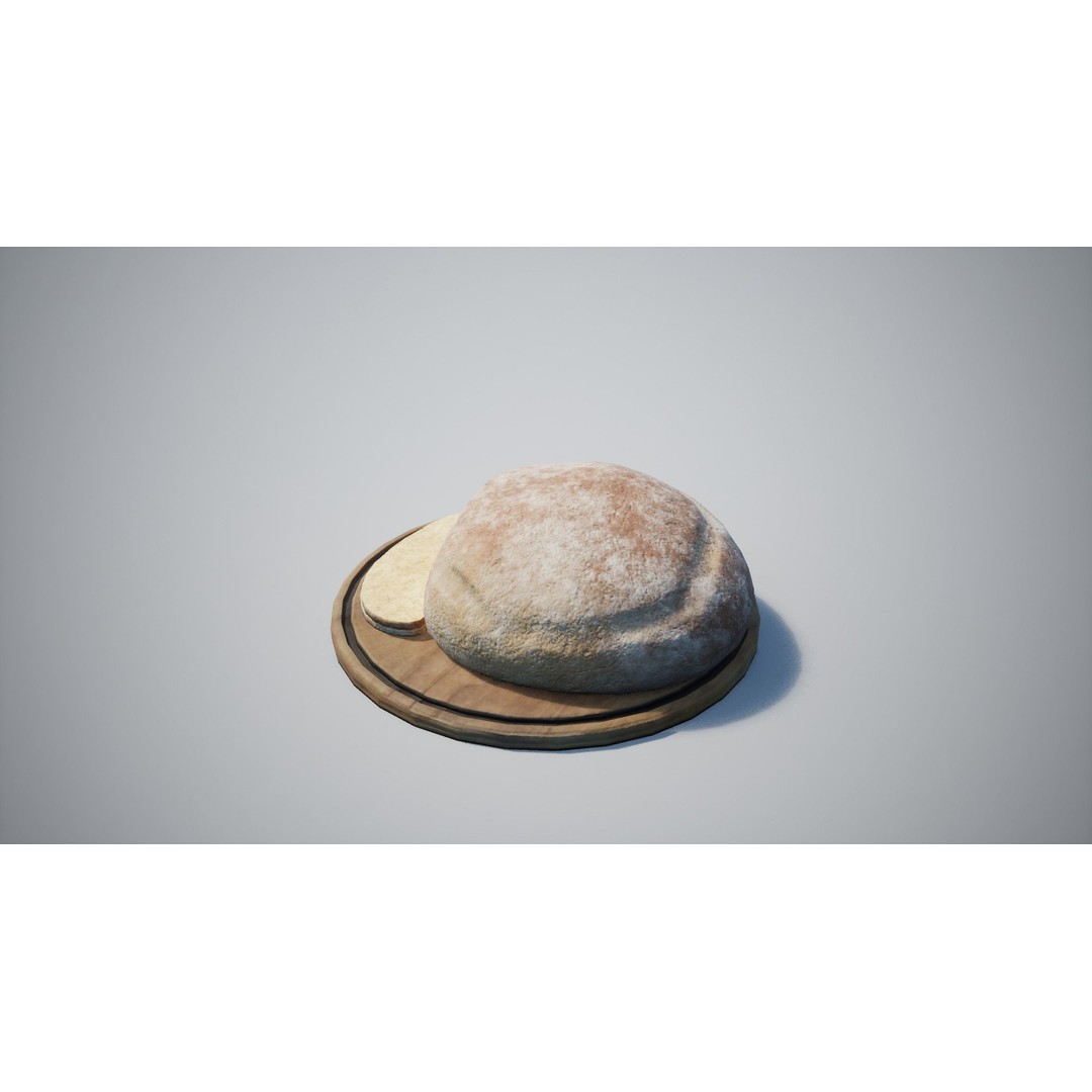 Bread 3D Model – Low Poly Game Asset with PBR Textures, FBX - View 3