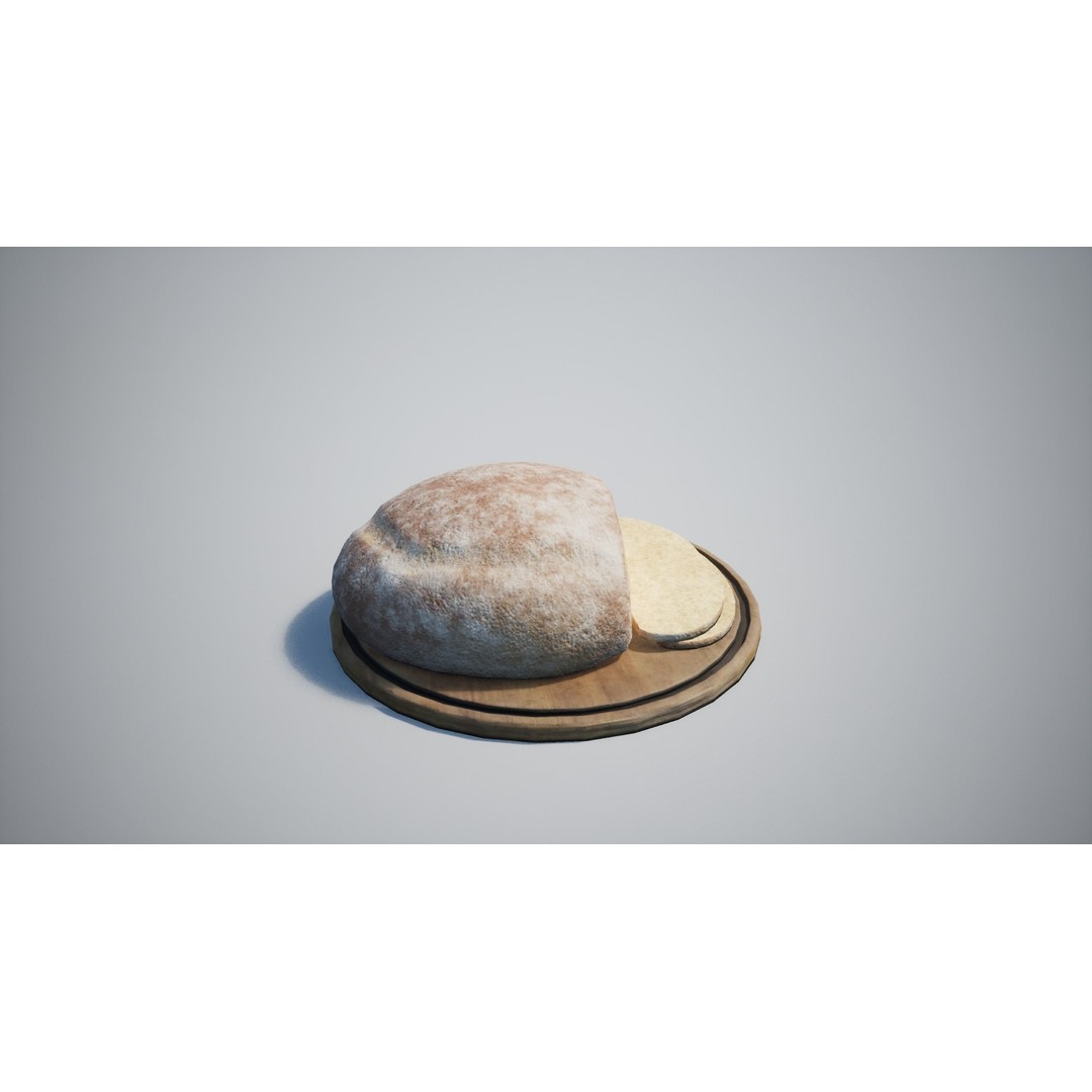 Bread 3D Model – Low Poly Game Asset with PBR Textures, FBX - View 4