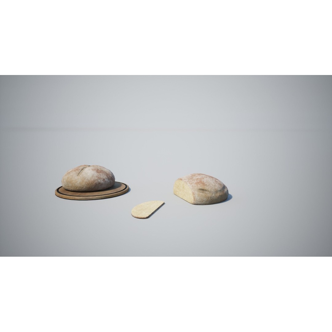 Bread 3D Model – Low Poly Game Asset with PBR Textures, FBX - View 9