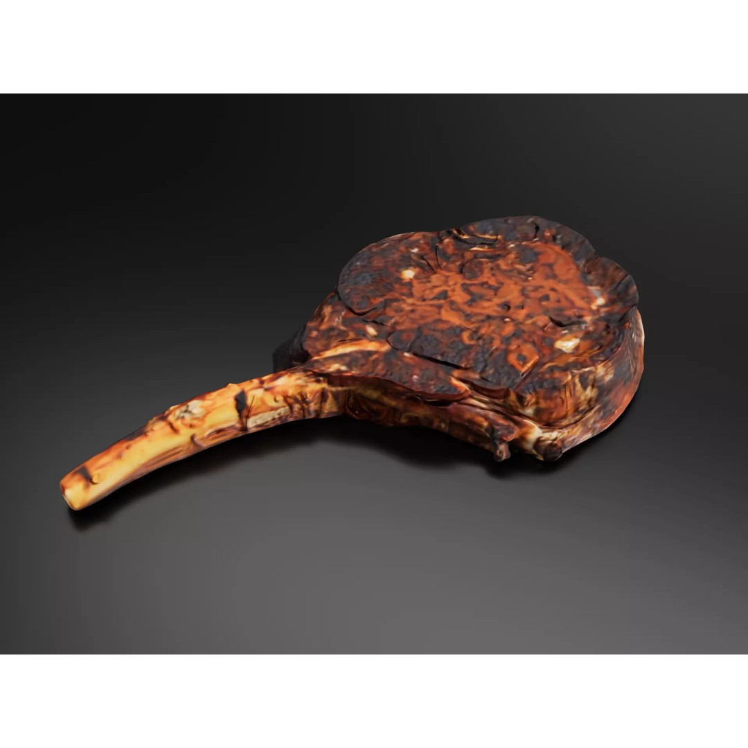 Grilled Bone-In Steak 3D Model – Low Poly PBR Asset for Games - View 2