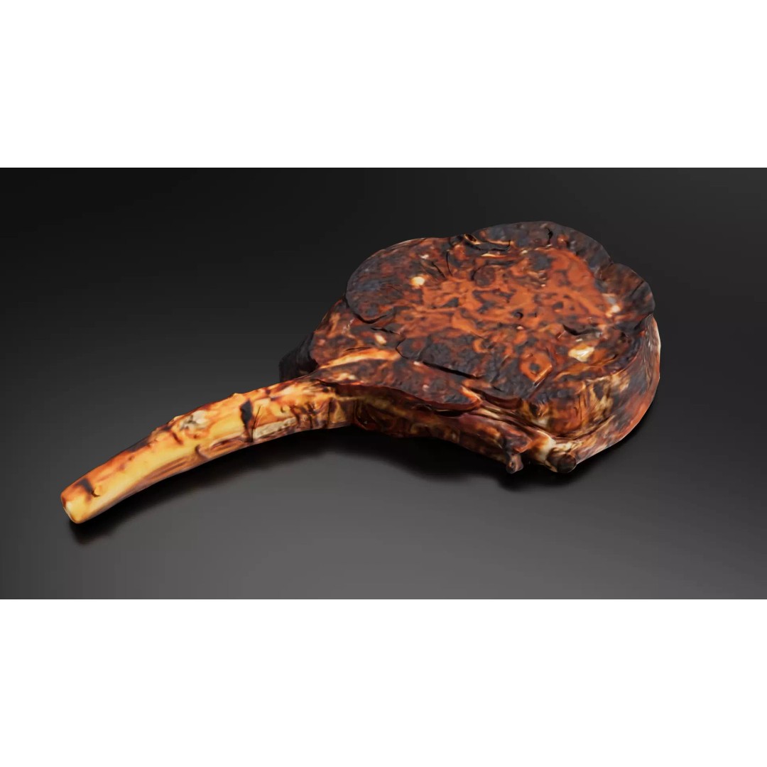 Grilled Bone-In Steak 3D Model – Low Poly PBR Asset for Games - View 3