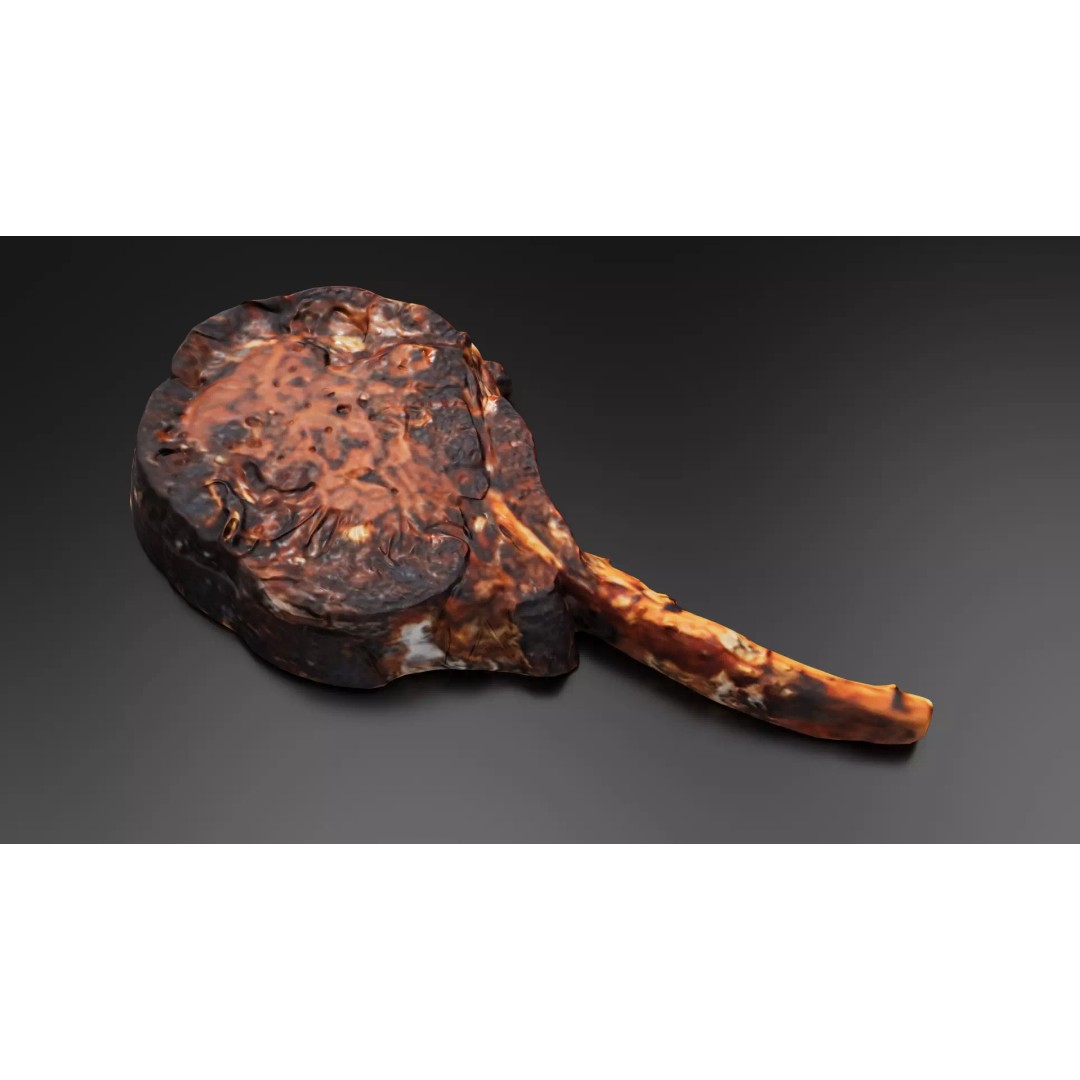 Grilled Bone-In Steak 3D Model – Low Poly PBR Asset for Games - View 5