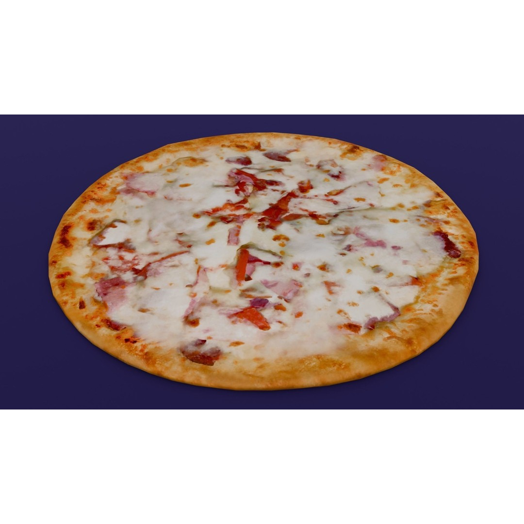 Pizza 3D Model – Low Poly Game Asset with PBR Textures, FBX - View 15