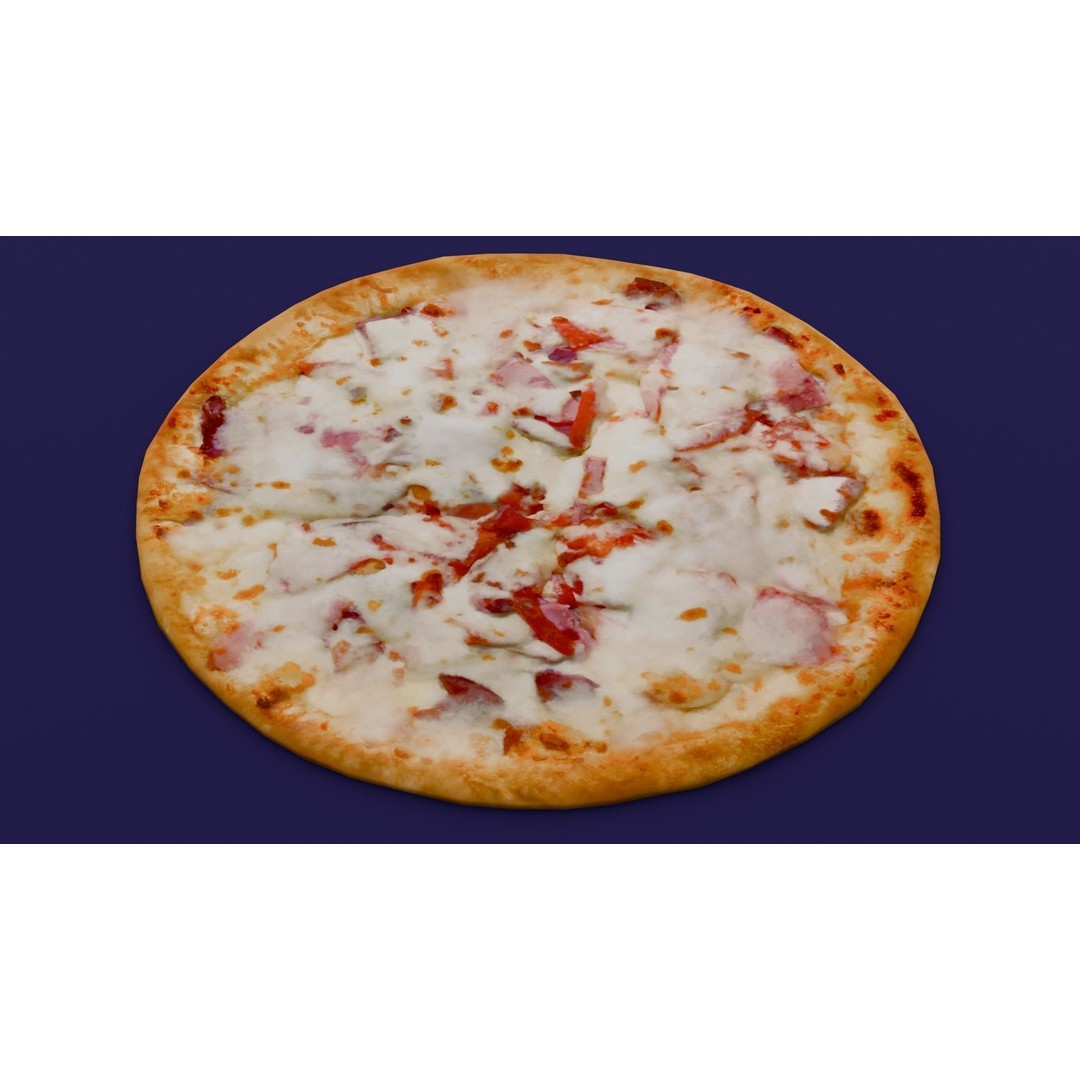 Pizza 3D Model – Low Poly Game Asset with PBR Textures, FBX - View 18