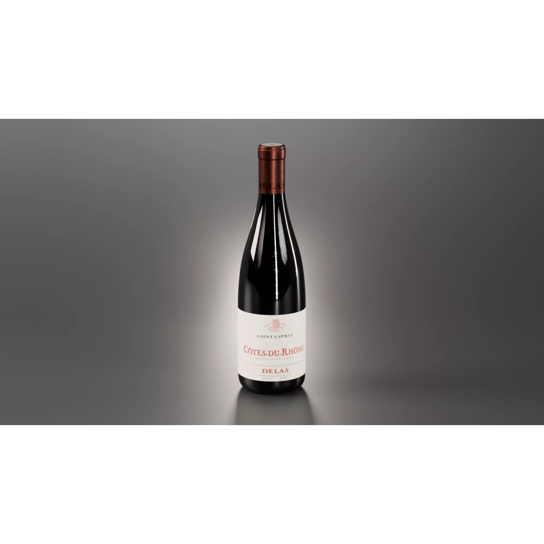 Wine Bottle 3D Model – High-Quality Realistic Mockup with PBR Textures - View 2