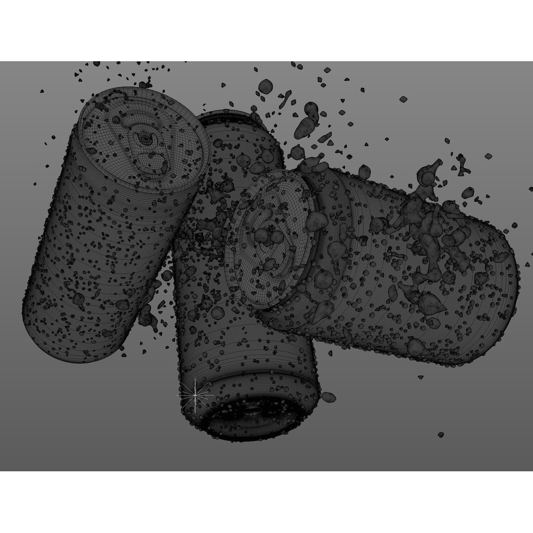 Aluminum Cans 3D Model – Realistic Beverage Asset with Water Drops - View 10