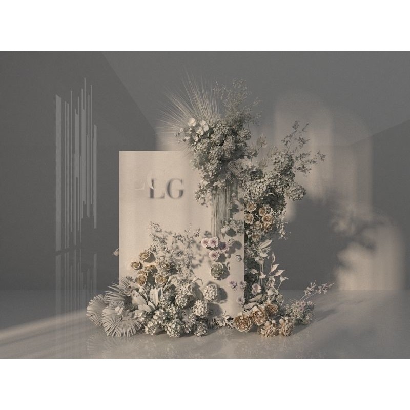 Flower 3D Model – Decorative Arrangement for Events, FBX, OBJ