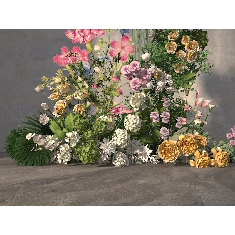 Flower 3D Model – Decorative Arrangement for Events, FBX, OBJ - View 10