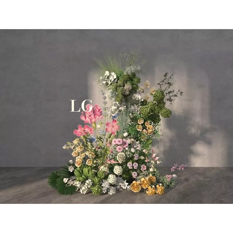 Flower 3D Model – Decorative Arrangement for Events, FBX, OBJ - View 2