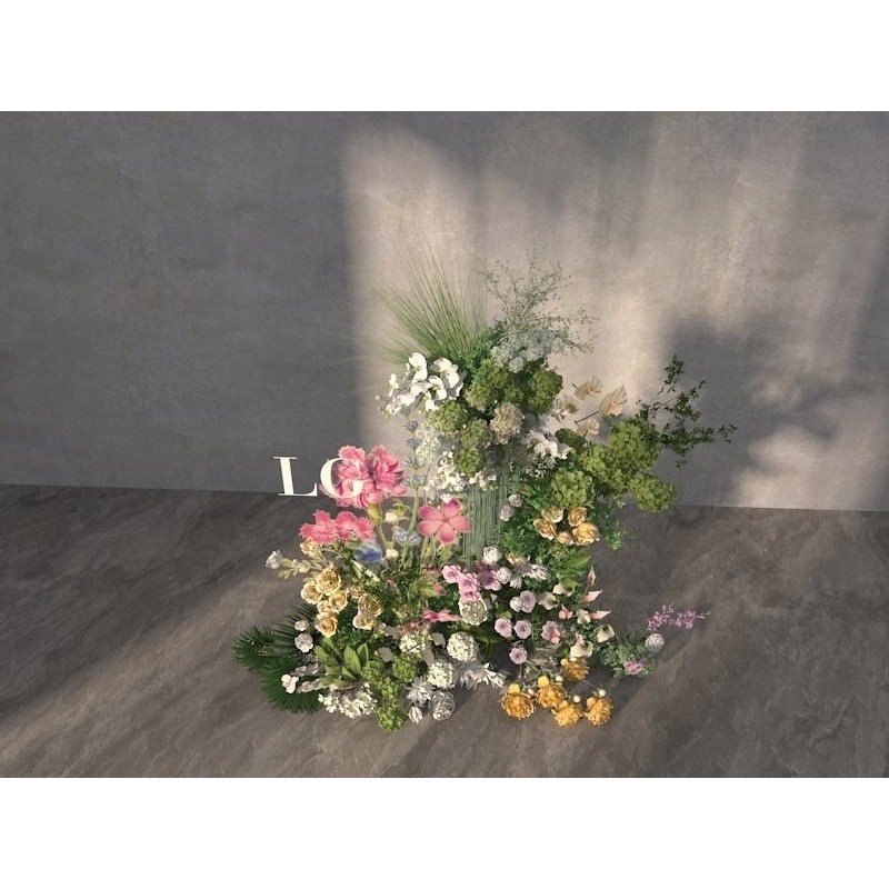 Flower 3D Model – Decorative Arrangement for Events, FBX, OBJ - View 3
