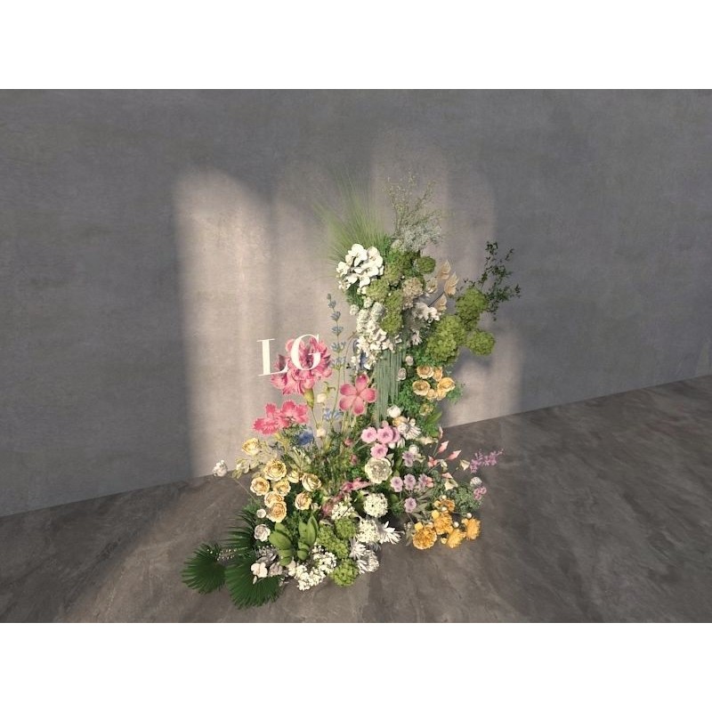 Flower 3D Model – Decorative Arrangement for Events, FBX, OBJ - View 7