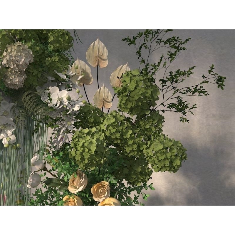 Flower 3D Model – Decorative Arrangement for Events, FBX, OBJ - View 9