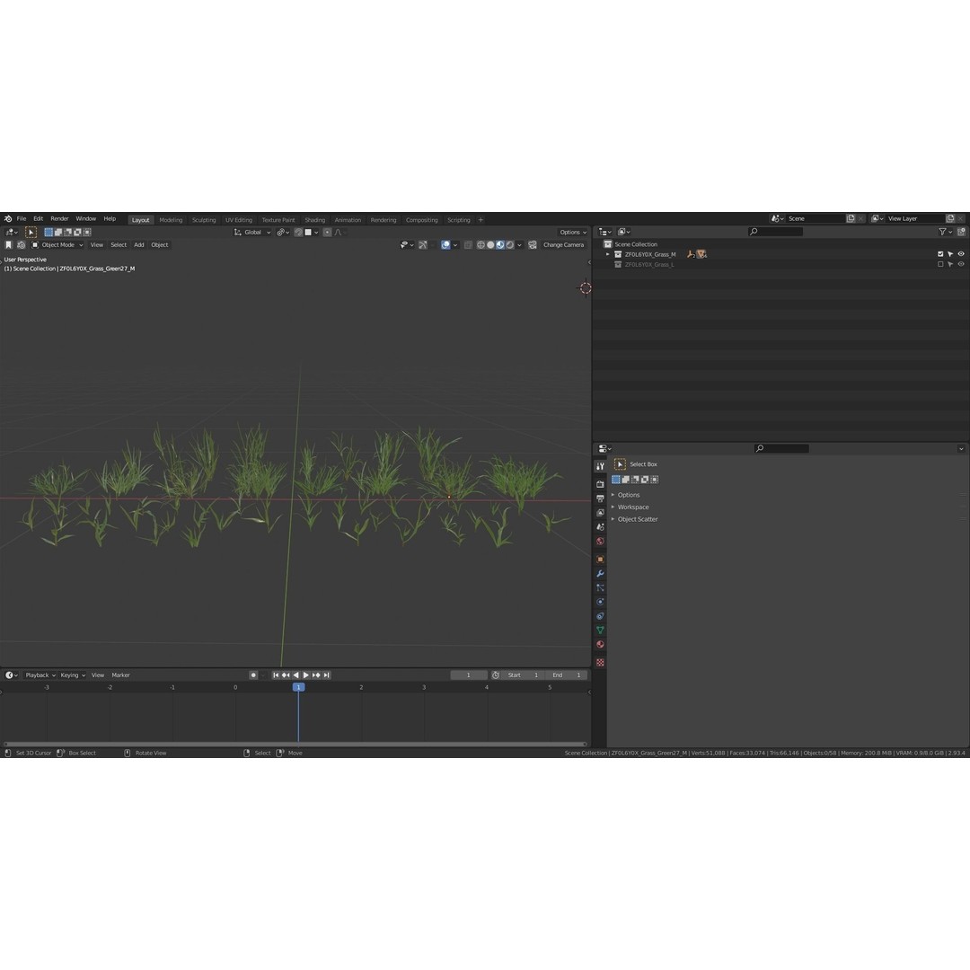 Grass Kit 3D Model – Realistic Low Poly & Medium Poly Variants, FBX