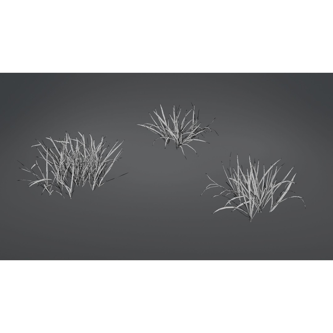 Grass Kit 3D Model – Realistic Low Poly & Medium Poly Variants, FBX - View 12
