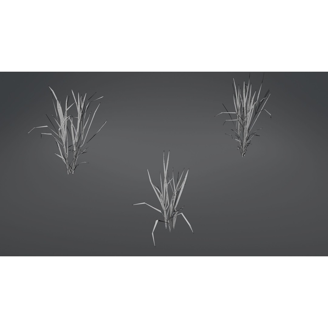 Grass Kit 3D Model – Realistic Low Poly & Medium Poly Variants, FBX - View 8
