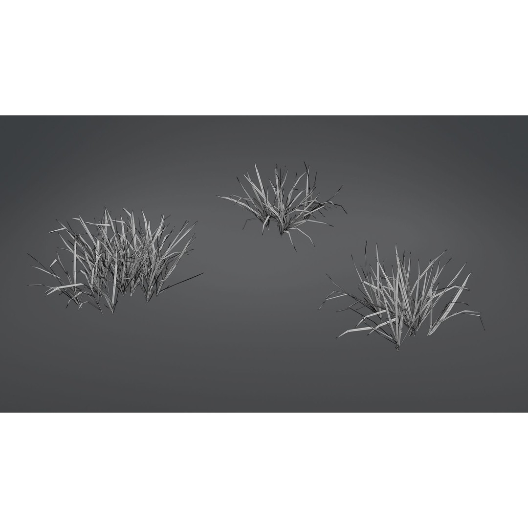 Grass Kit 3D Model – Realistic Low Poly & Medium Poly Variants, FBX - View 9