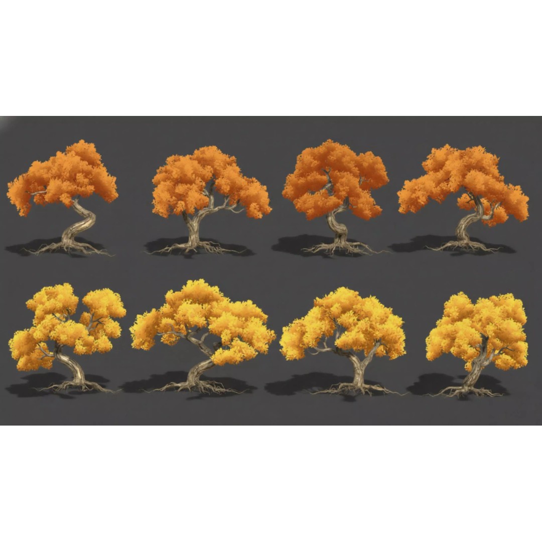Stylized Tree 3D Model – Low Poly Game Asset, FBX, PBR Textures