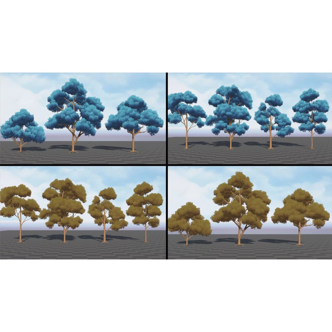 Stylized Tree 3D Model – Low Poly Game Asset, FBX, PBR Textures - View 10