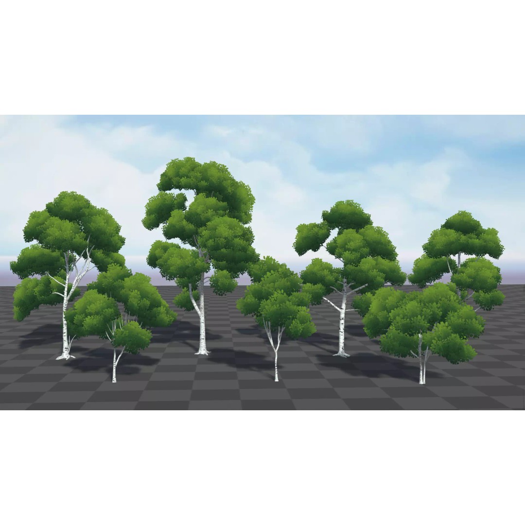 Stylized Tree 3D Model – Low Poly Game Asset, FBX, PBR Textures - View 12