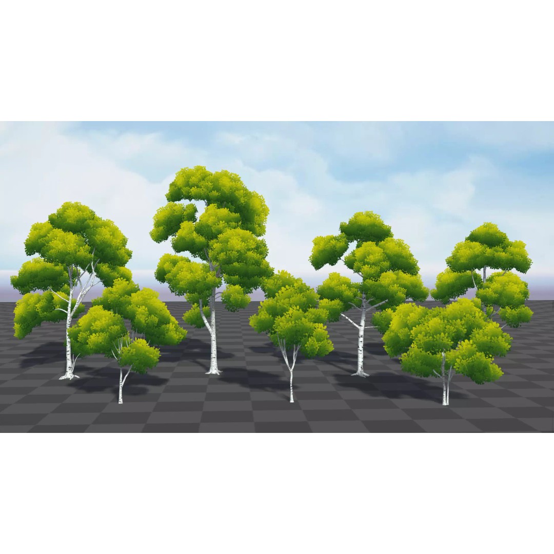 Stylized Tree 3D Model – Low Poly Game Asset, FBX, PBR Textures - View 13