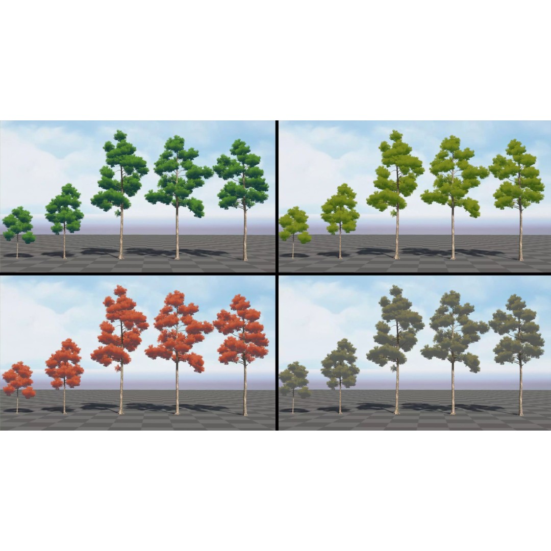 Stylized Tree 3D Model – Low Poly Game Asset, FBX, PBR Textures - View 15