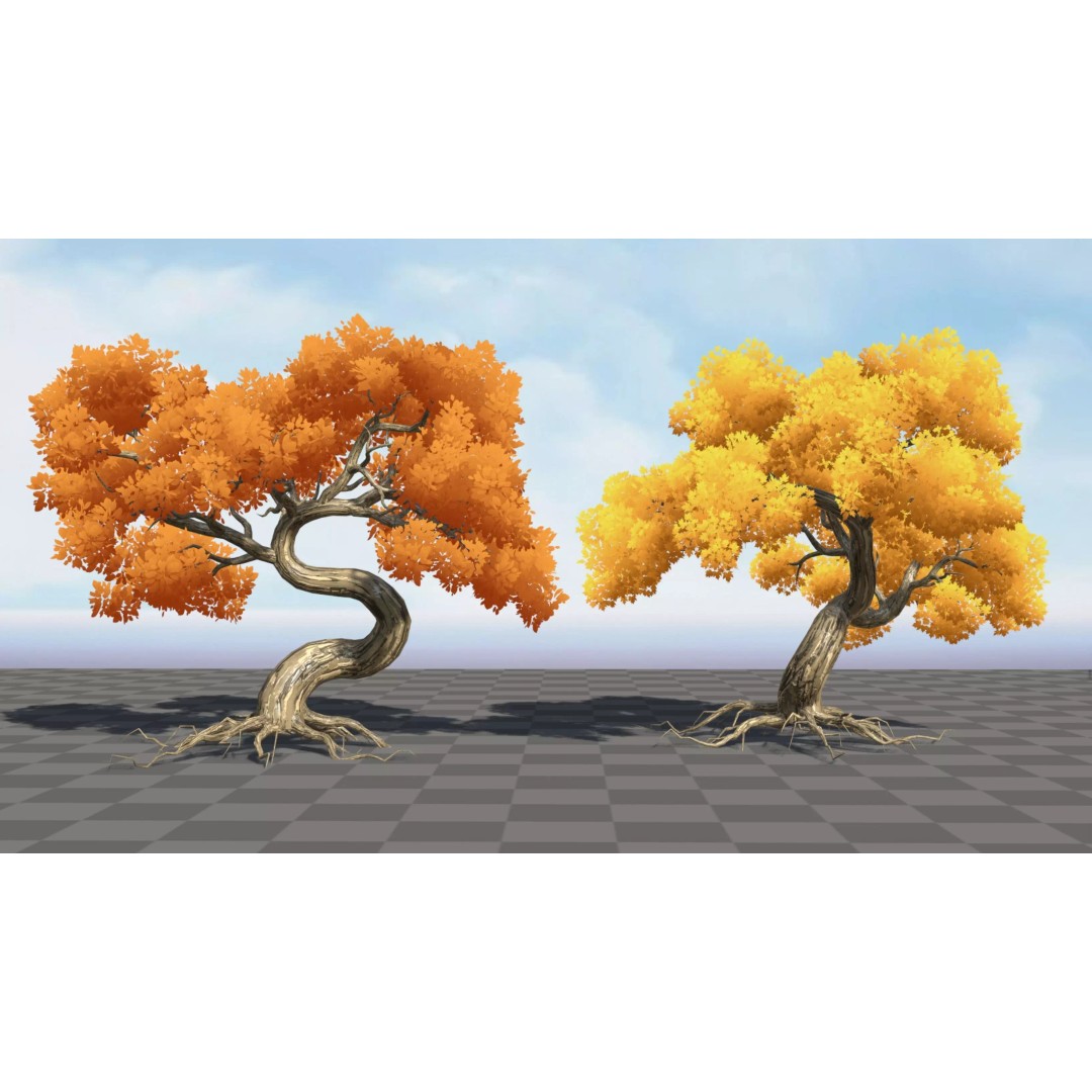Stylized Tree 3D Model – Low Poly Game Asset, FBX, PBR Textures - View 16