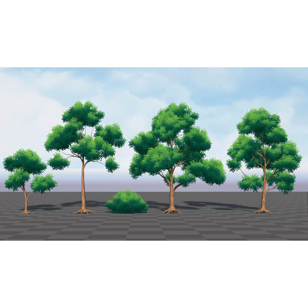 Stylized Tree 3D Model – Low Poly Game Asset, FBX, PBR Textures - View 5