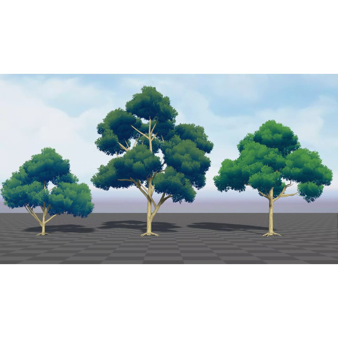 Stylized Tree 3D Model – Low Poly Game Asset, FBX, PBR Textures - View 8