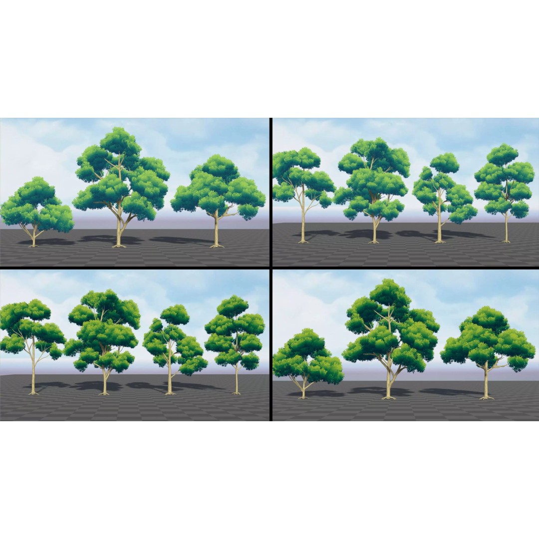Stylized Tree 3D Model – Low Poly Game Asset, FBX, PBR Textures - View 9