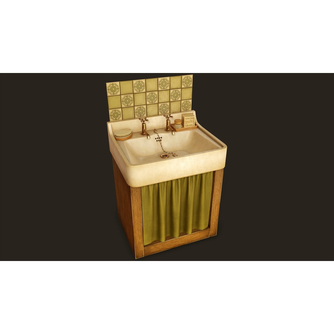 Victorian Kitchen Props Pack 3D Model – Low Poly PBR Game Asset, FBX, Unity - View 10