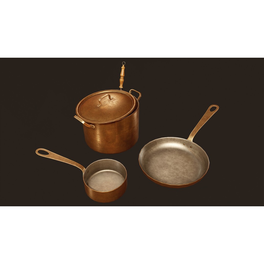 Victorian Kitchen Props Pack 3D Model – Low Poly PBR Game Asset, FBX, Unity - View 13