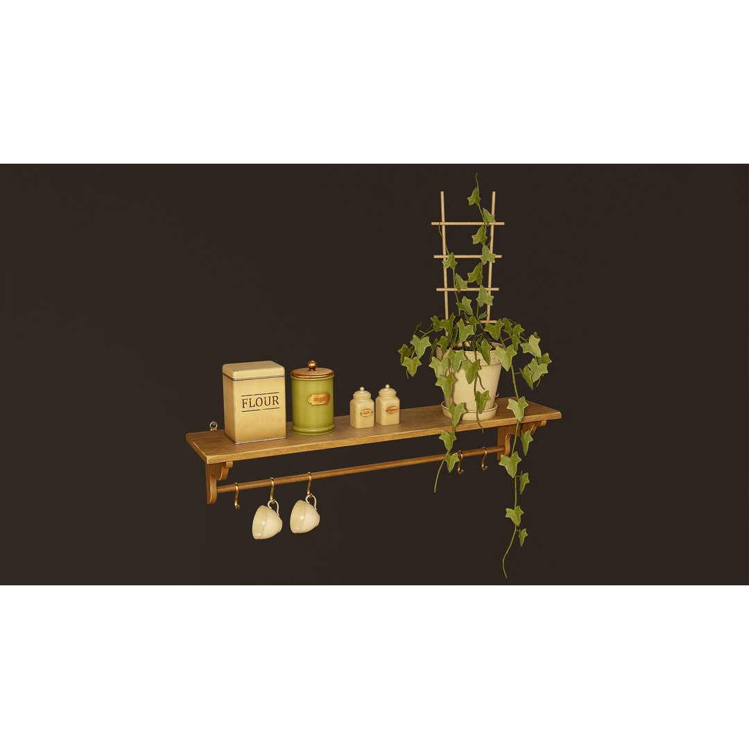 Victorian Kitchen Props Pack 3D Model – Low Poly PBR Game Asset, FBX, Unity - View 22