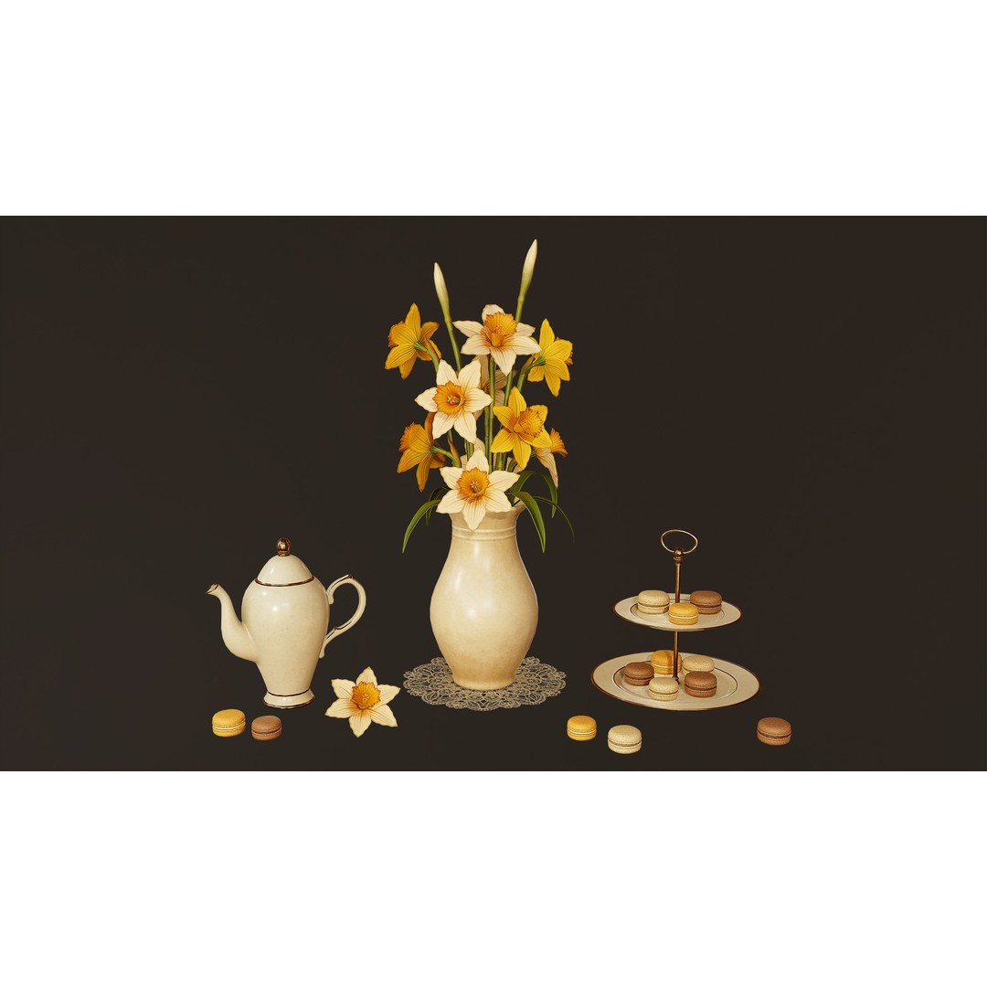 Victorian Kitchen Props Pack 3D Model – Low Poly PBR Game Asset, FBX, Unity - View 5