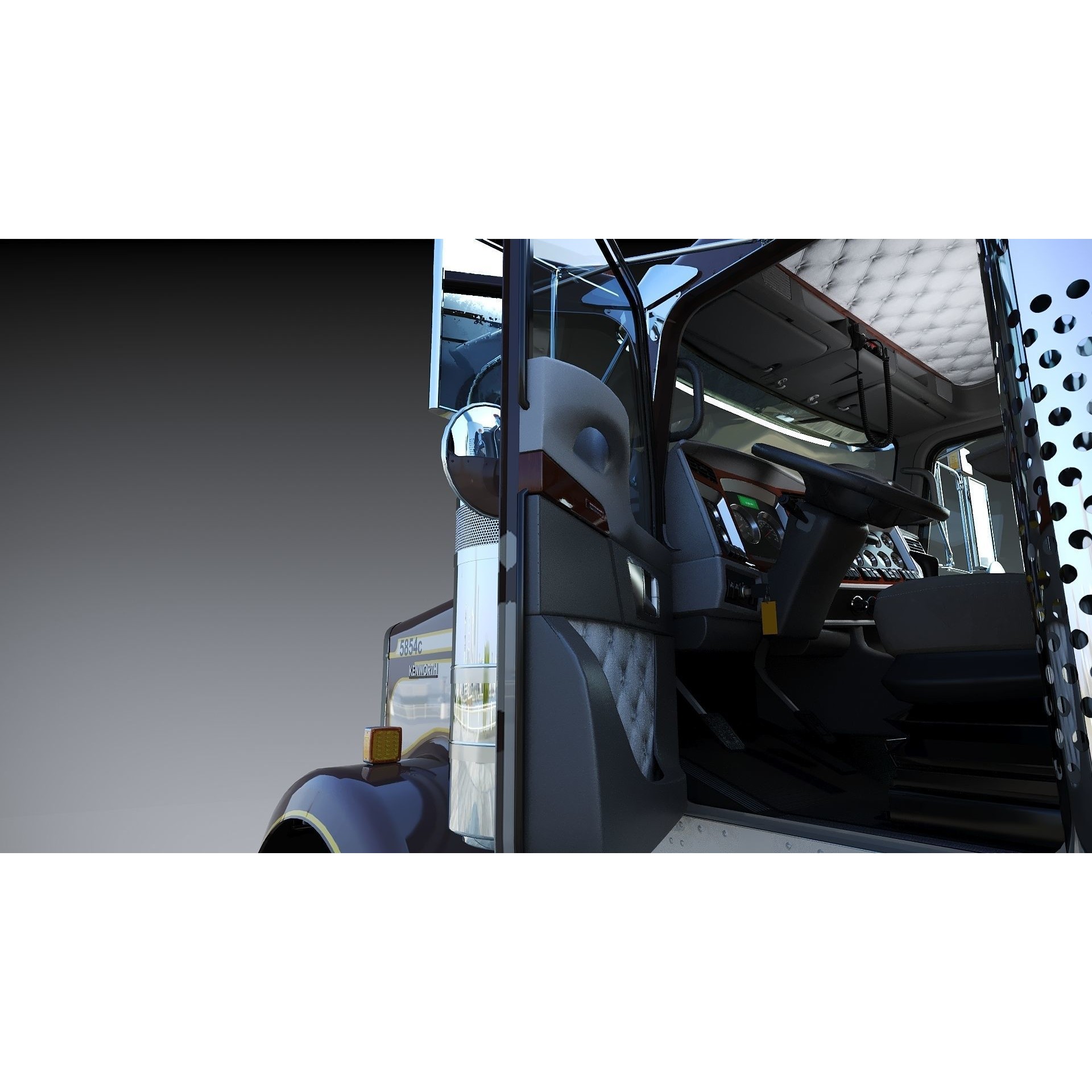 Kenworth W900 Sleeper - Low-Poly Game-Ready 3D Model - View 20