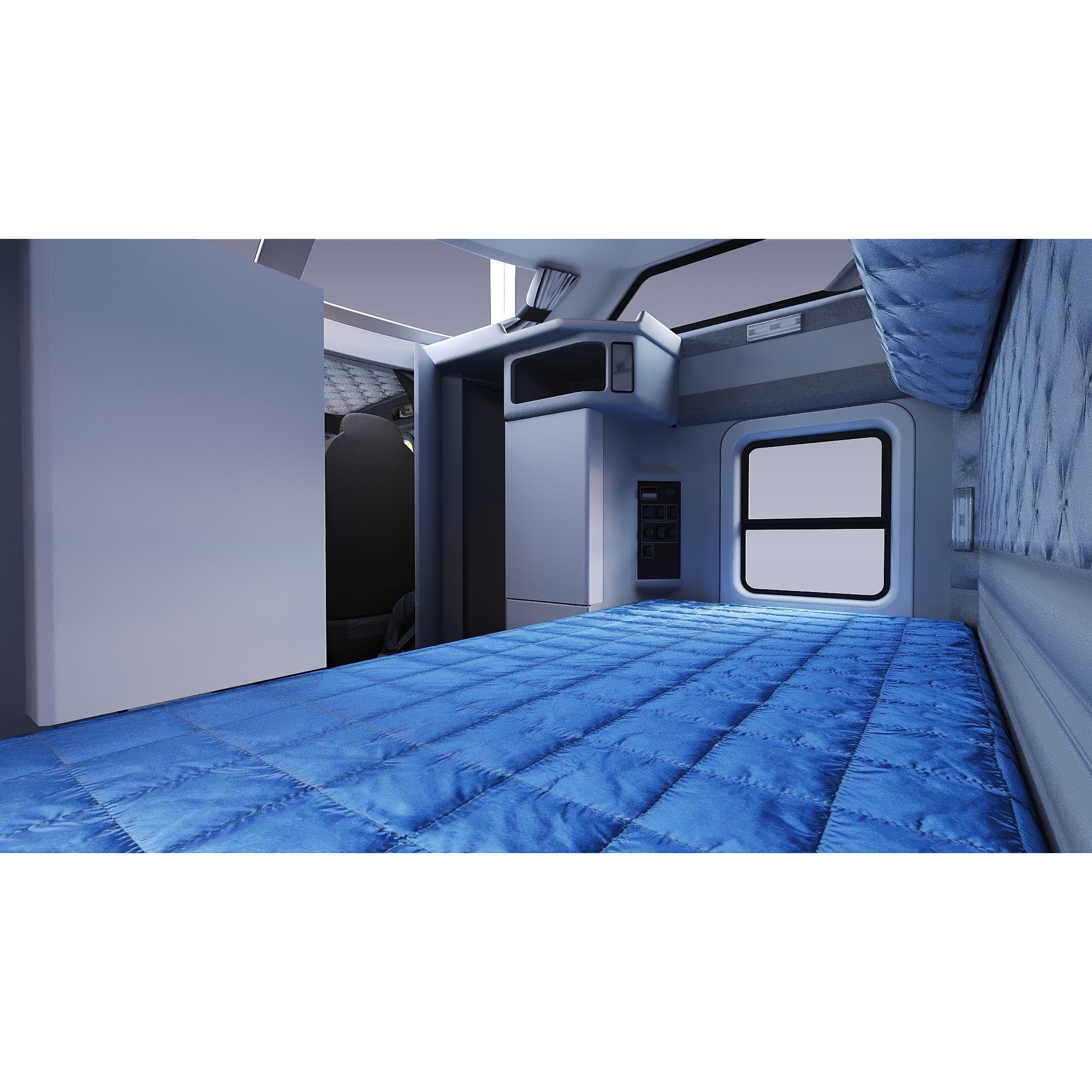 Kenworth W900 Sleeper - Low-Poly Game-Ready 3D Model - View 27