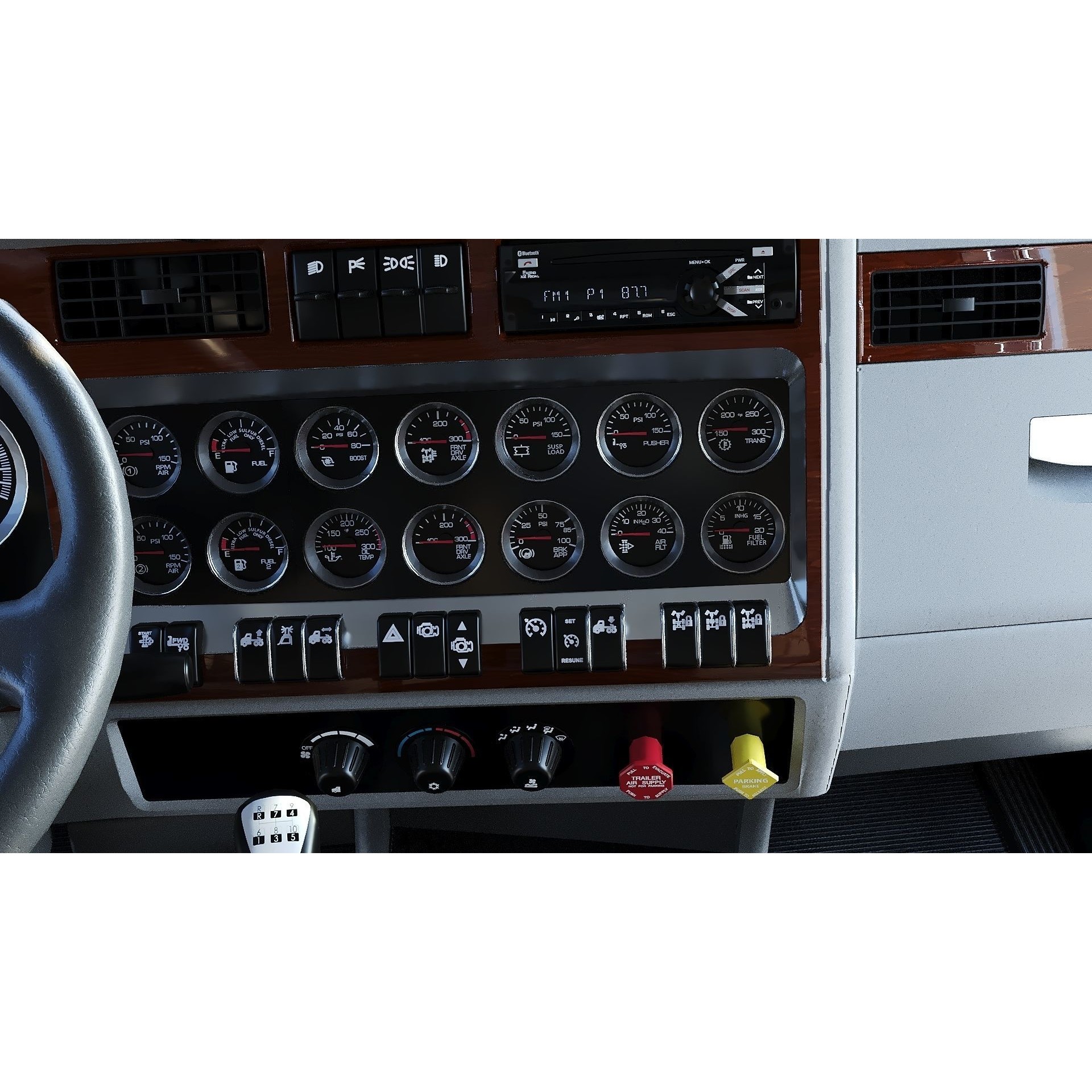 Kenworth W900 Sleeper - Low-Poly Game-Ready 3D Model - View 35