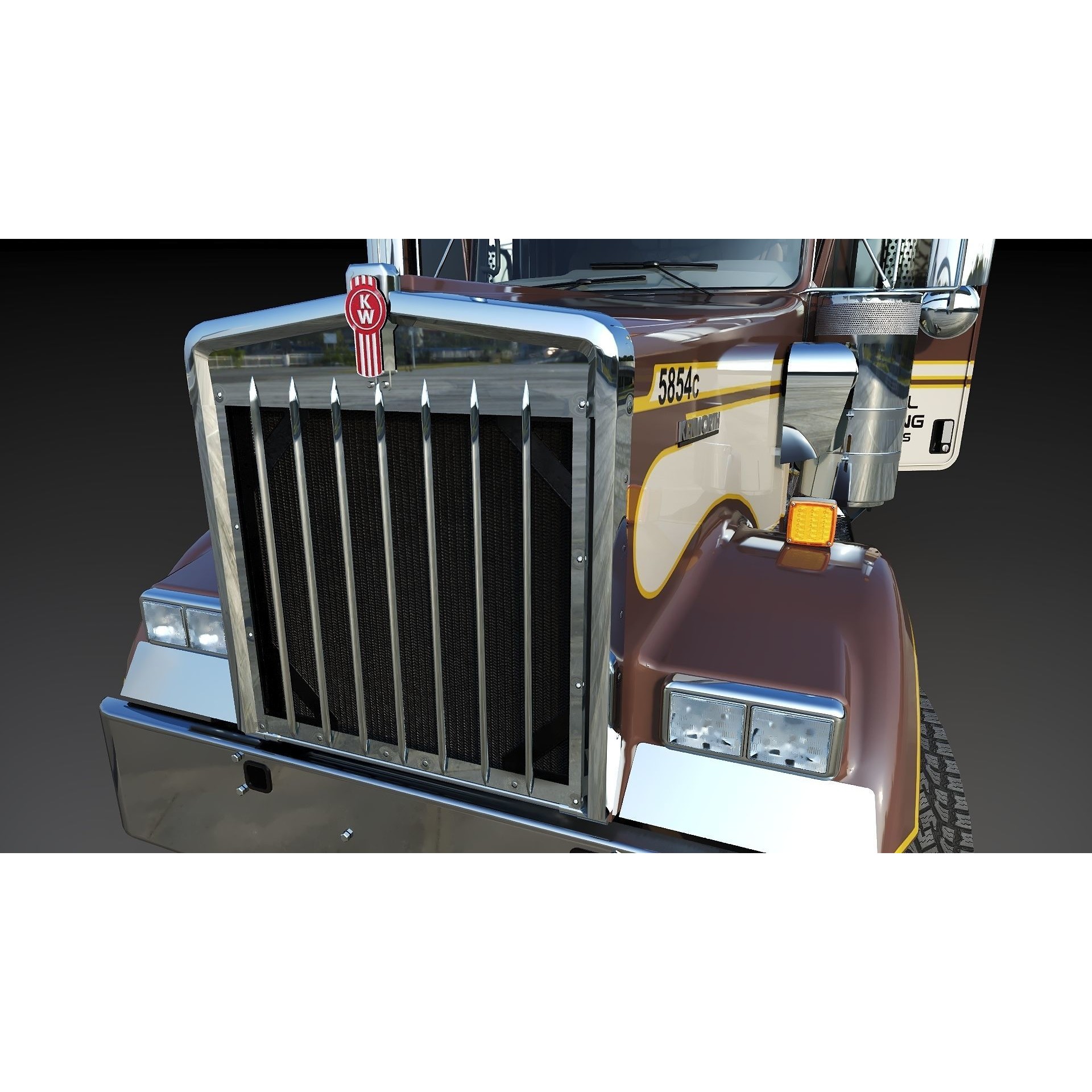 Kenworth W900 Sleeper - Low-Poly Game-Ready 3D Model - View 37