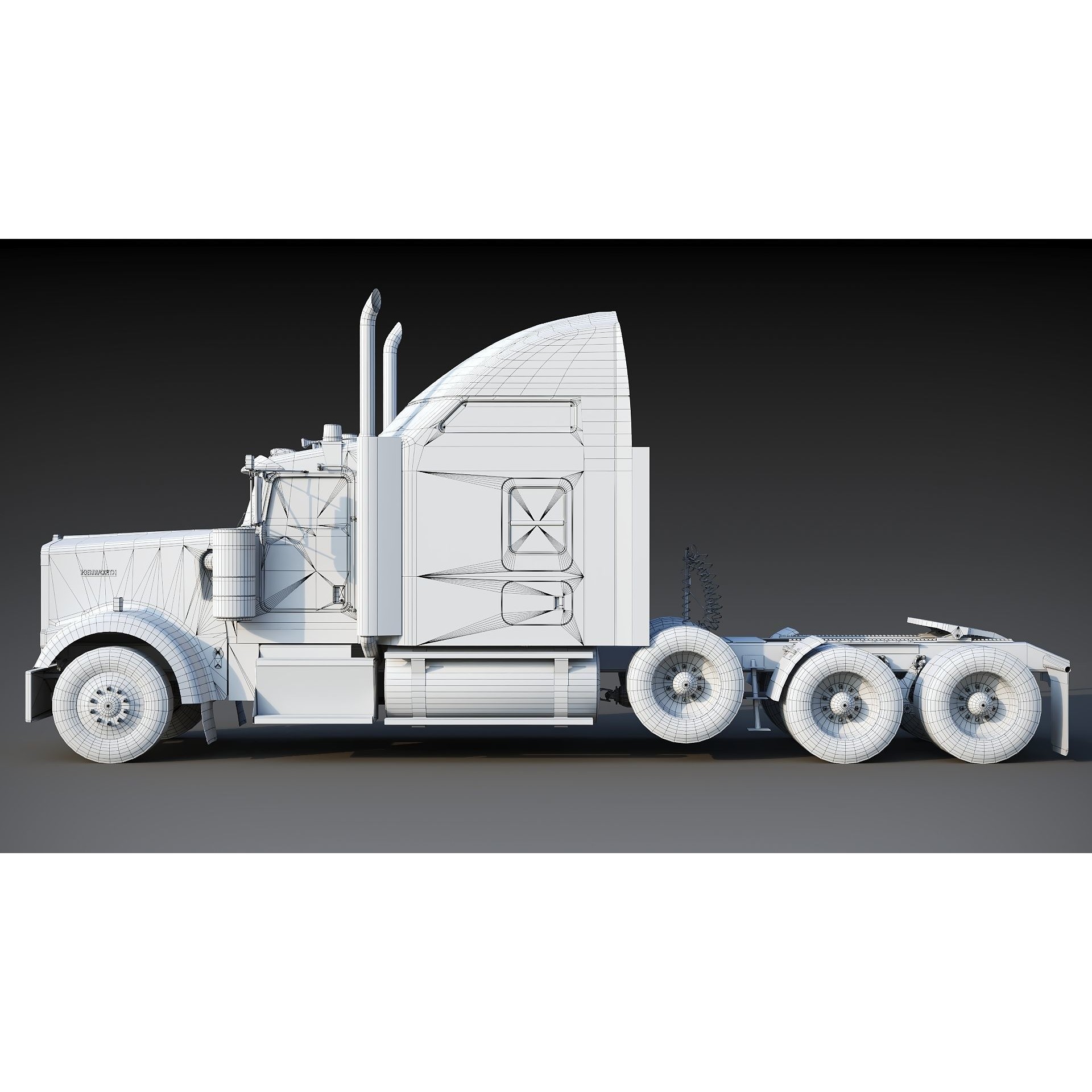 Kenworth W900 Sleeper - Low-Poly Game-Ready 3D Model - View 41