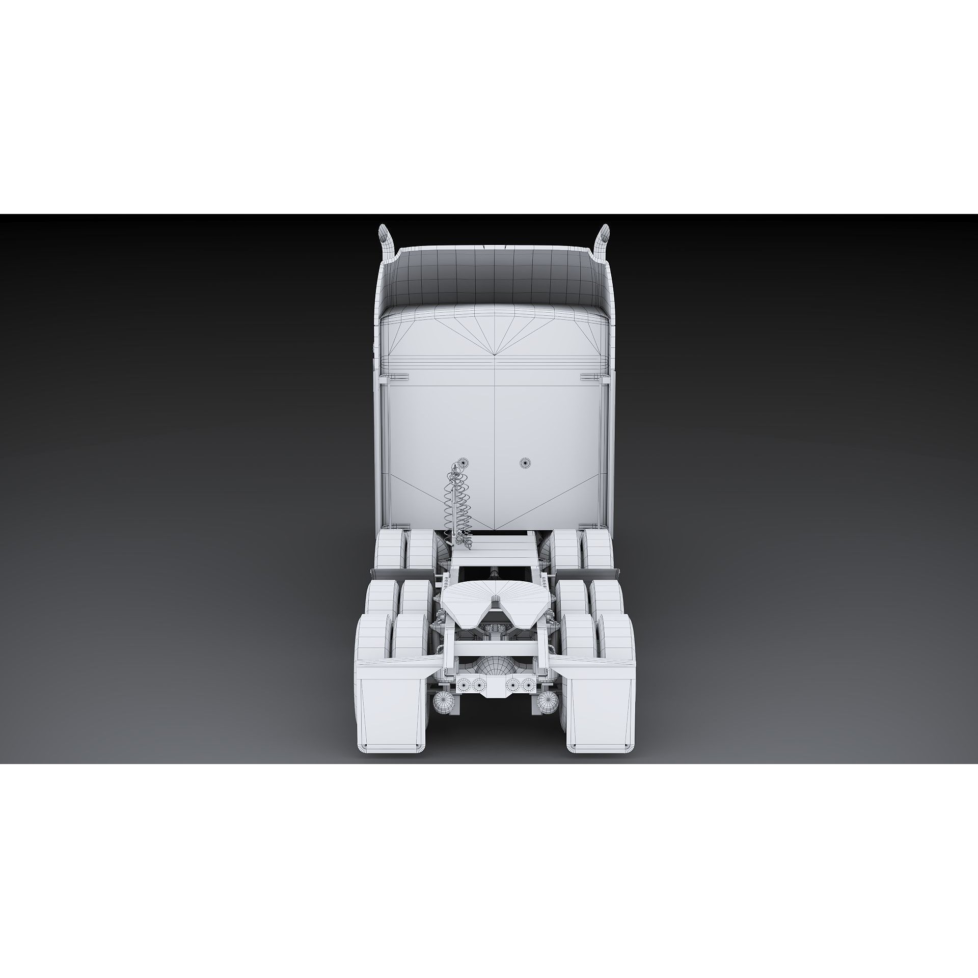 Kenworth W900 Sleeper - Low-Poly Game-Ready 3D Model - View 43