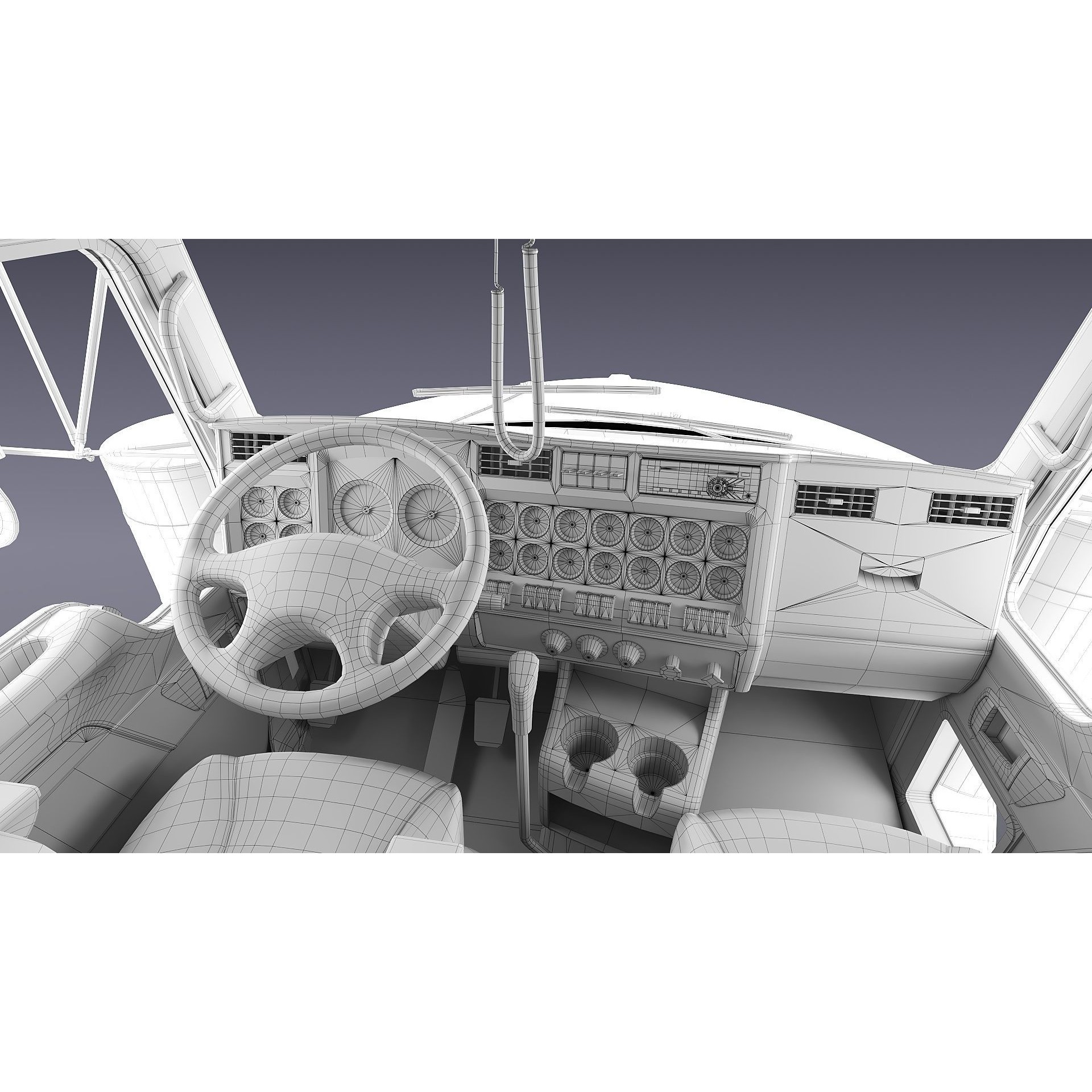 Kenworth W900 Sleeper - Low-Poly Game-Ready 3D Model - View 44