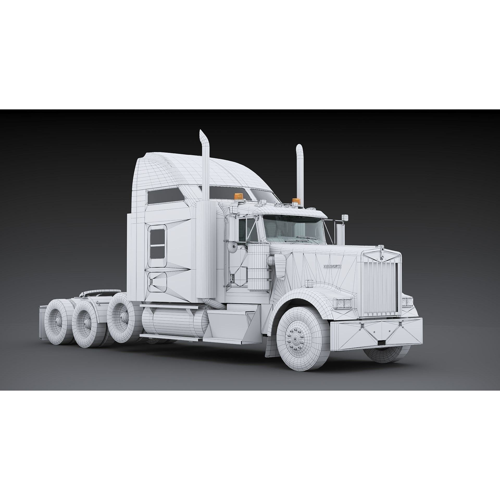 Kenworth W900 Sleeper - Low-Poly Game-Ready 3D Model - View 48