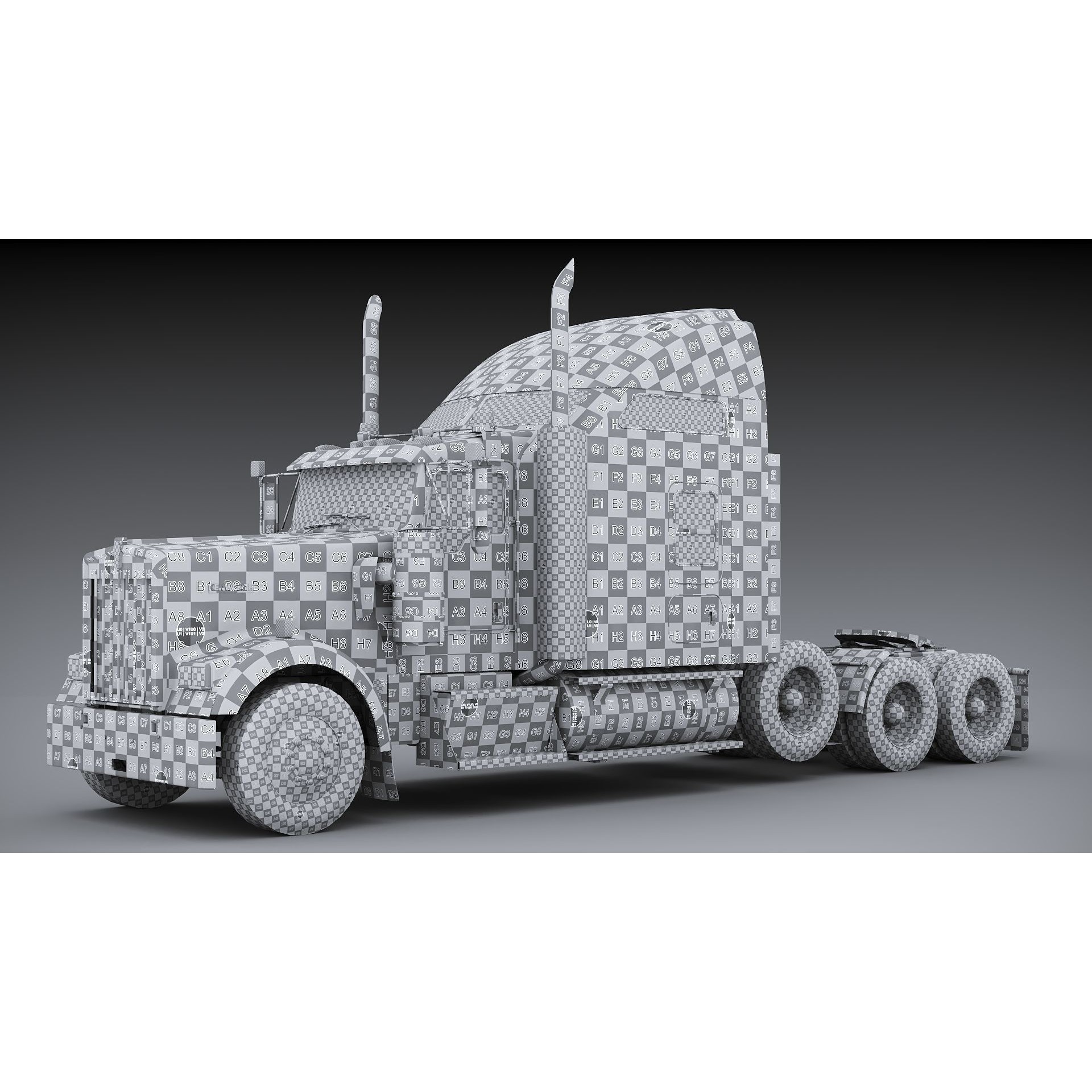 Kenworth W900 Sleeper - Low-Poly Game-Ready 3D Model - View 52