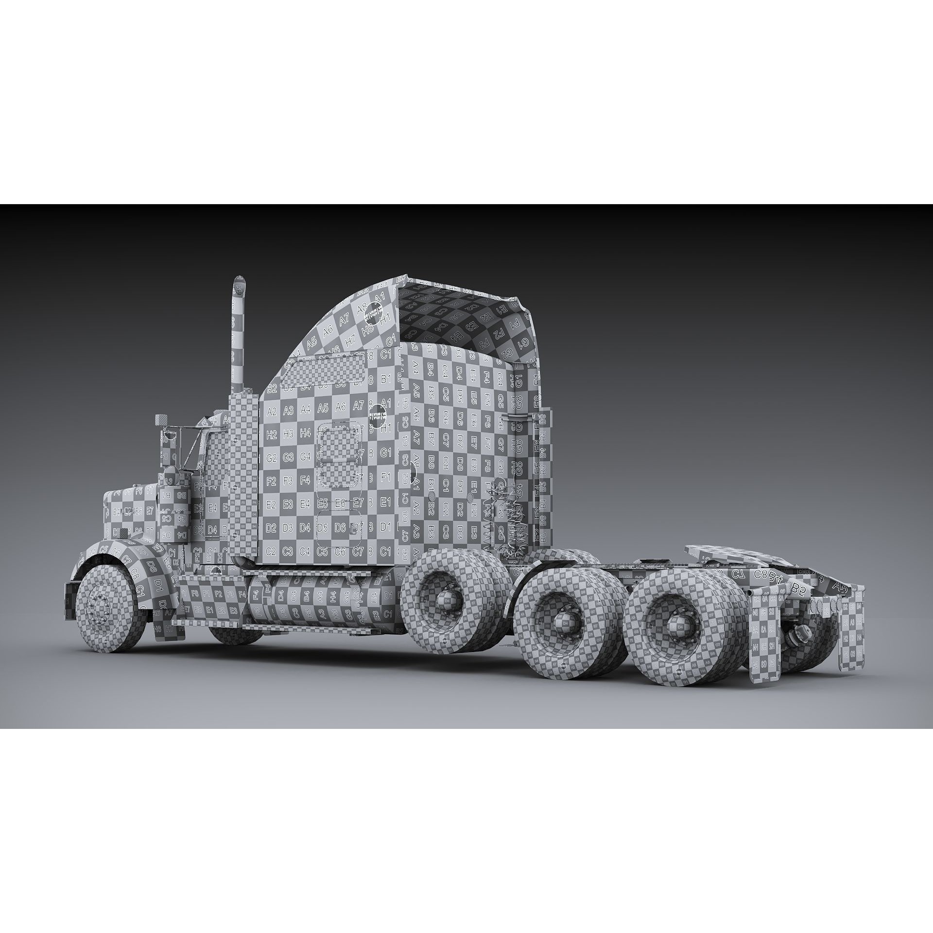 Kenworth W900 Sleeper - Low-Poly Game-Ready 3D Model - View 53