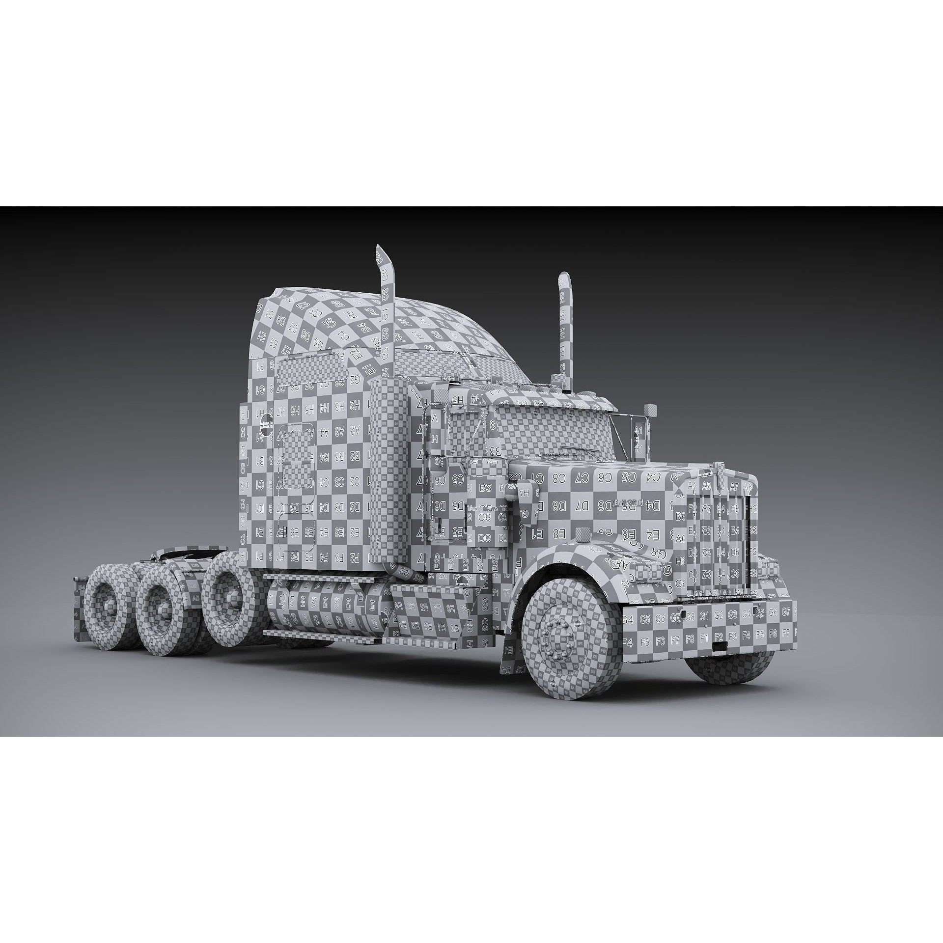 Kenworth W900 Sleeper - Low-Poly Game-Ready 3D Model - View 54