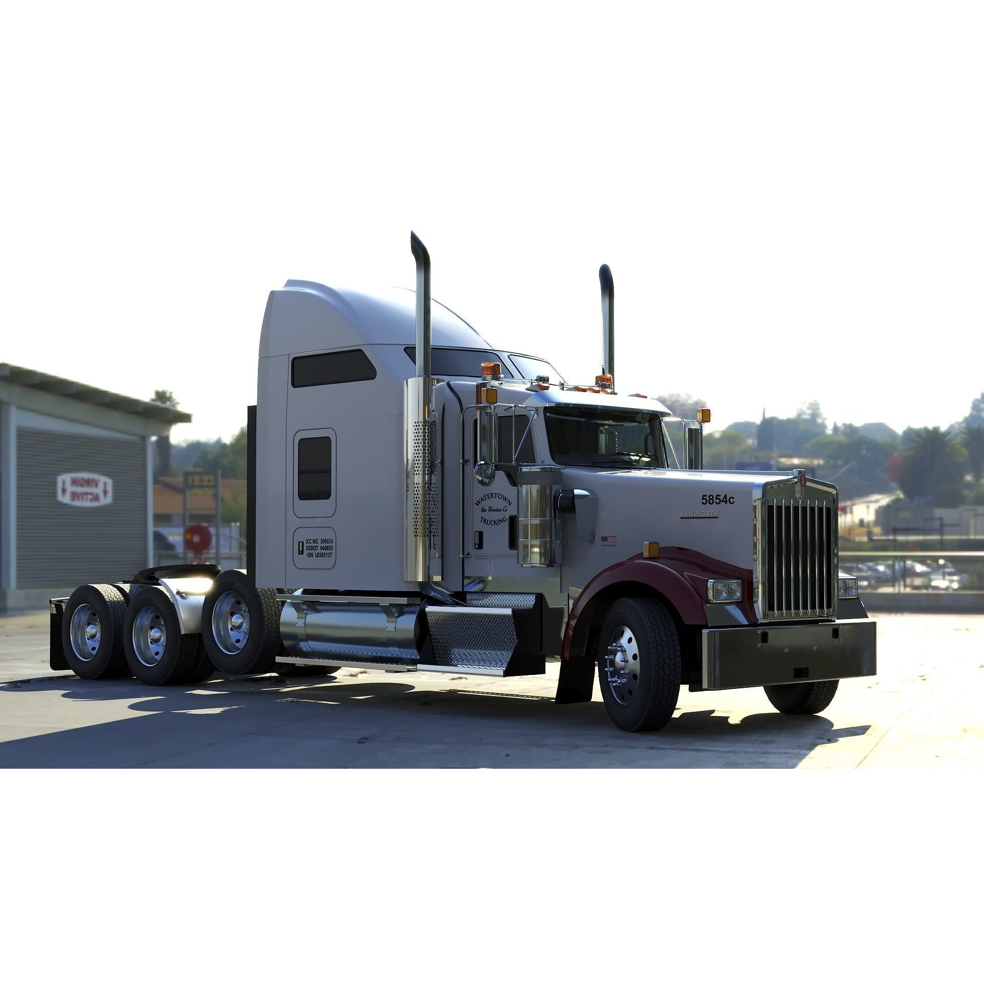 Kenworth W900 Sleeper - Low-Poly Game-Ready 3D Model - View 57