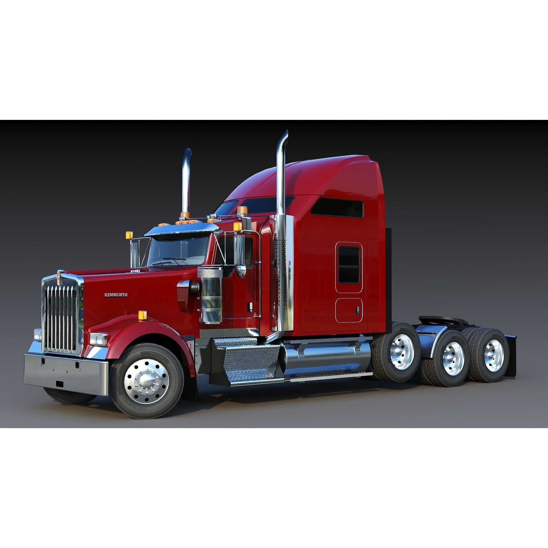 Kenworth W900 Sleeper - Low-Poly Game-Ready 3D Model - View 59