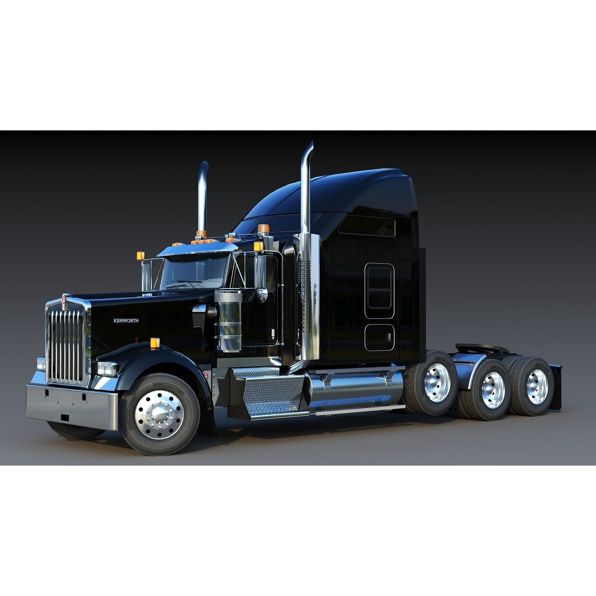 Kenworth W900 Sleeper - Low-Poly Game-Ready 3D Model - View 60