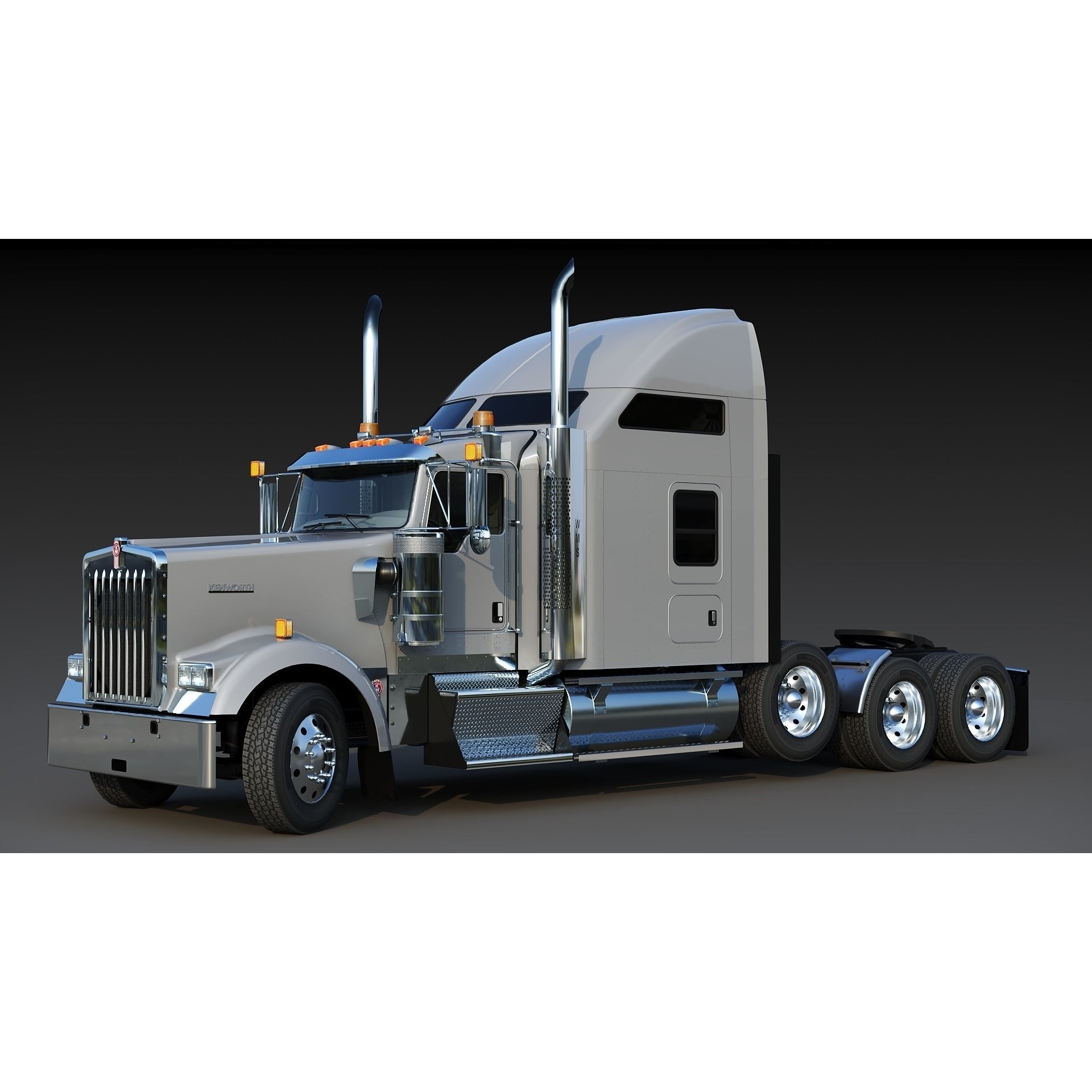 Kenworth W900 Sleeper - Low-Poly Game-Ready 3D Model - View 61