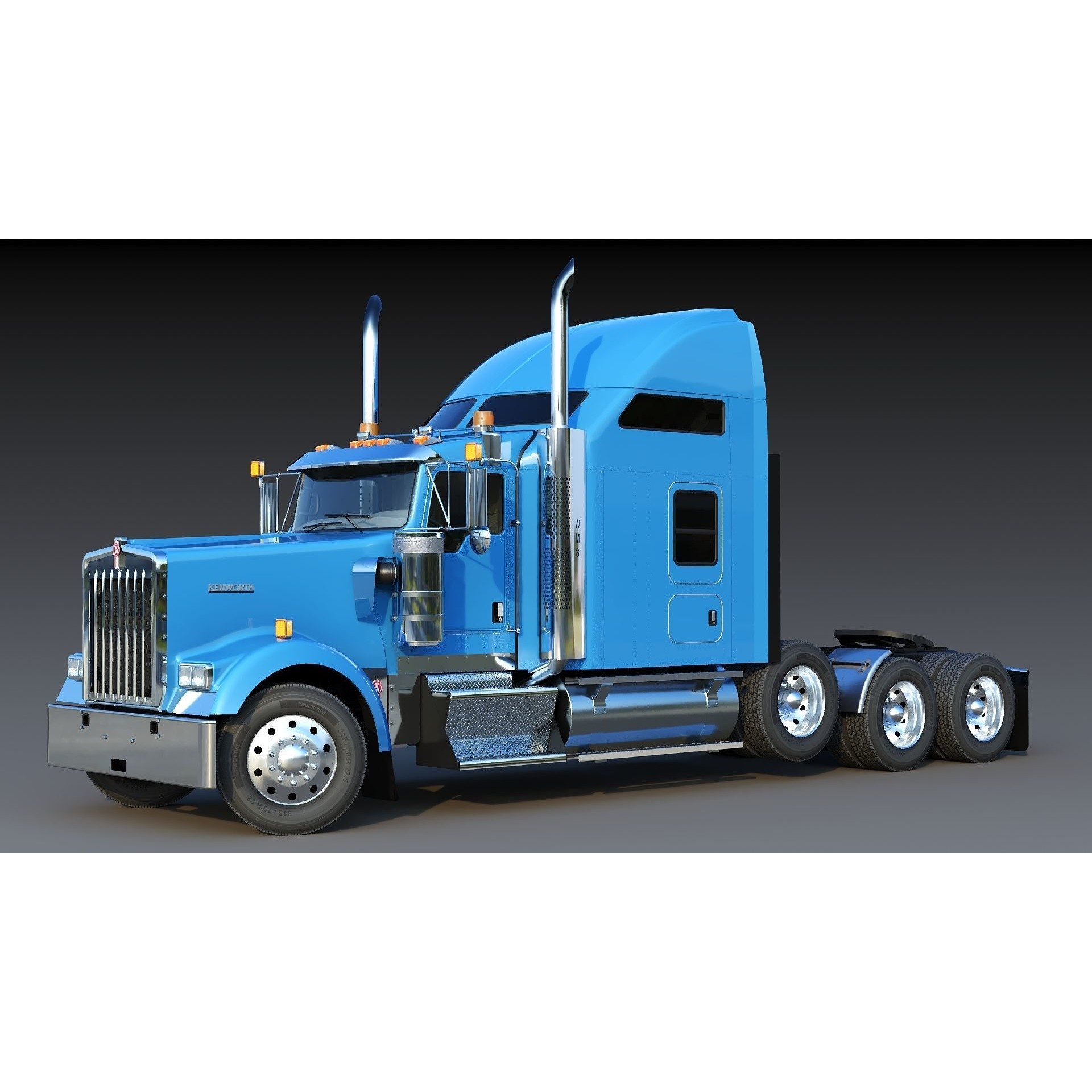 Kenworth W900 Sleeper - Low-Poly Game-Ready 3D Model - View 62